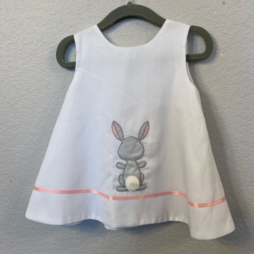 Vintage Nannette Easter Bunny Appliqué Dress Top size 12 months - Picture 4 of 8